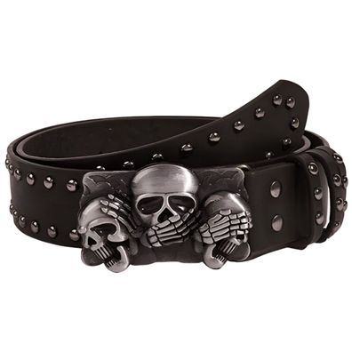 Gürtel mit Totenkopf-Schnalle Taillengürtel für Frauen und Männer