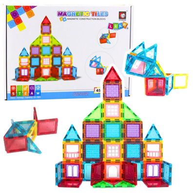 3D Magnetbausteine ​ #8203; onstruktionspuzzle Bunt 45 Stk