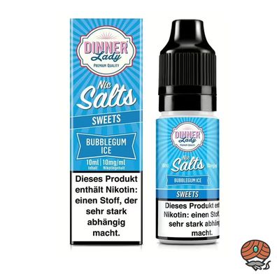 Dinner Lady Bubblegum Ice Nikotinsalz 10mg/ml Nikotin 50/50 Liquid 10ml