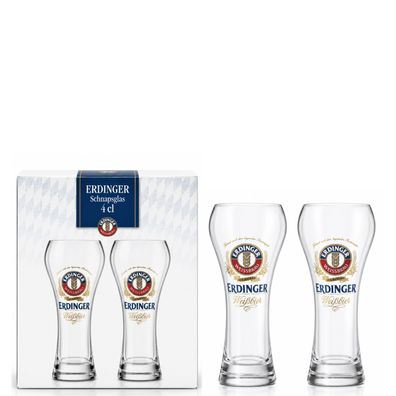 Erdinger Weißbräu Schnapsglas 4 cl 2er Set - Original Erdinger Stamper geeicht