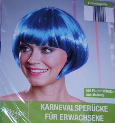 Karnevalsperücke für Erwachsene Blau Verkleidung Karneval Fasching