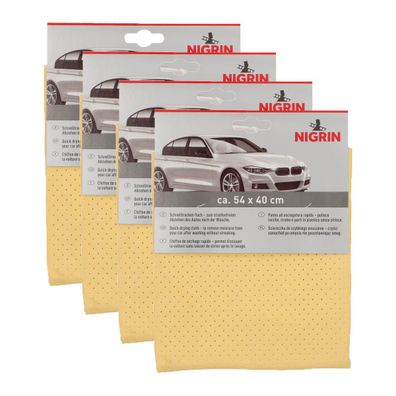 4x NIGRIN Schnell Trockentuch saugfähig materialschonend alle Lackarten 54x40cm