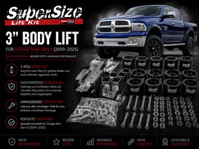 3" Body Lift Kit Ram 1500 2 & 4 WD nur Benziner Bj:09-25 (Gen.4) ( mit Gutachten )