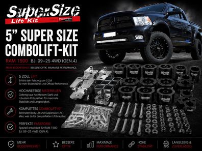 5" SuperSize ComboLift-Kit Ram 1500 Bj:09-25 4WD (Gen.4) mit Gutachten