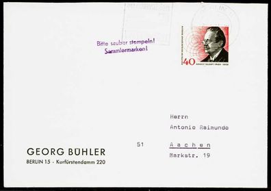 BERLIN 1974 Nr 467 BRIEF EF X1F6342