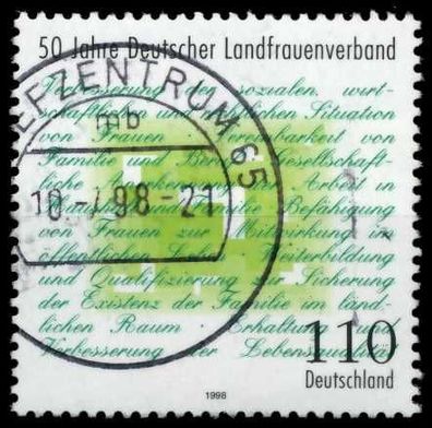 BRD 1998 Nr 1988 zentrisch gestempelt X6C8FA2