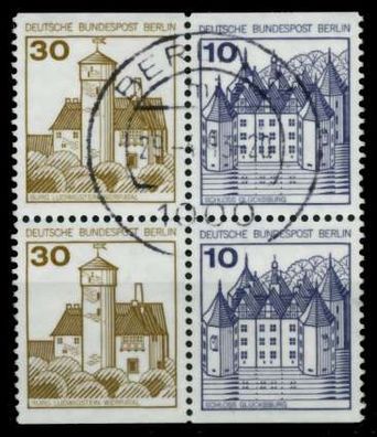 BERLIN Zusammendruck Nr W67 + W68 zentrisch gestempelt Viererb X8C254A