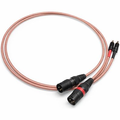 RG 142 - HighEnd Adapterkabel - SoildCore - Silberkabel - Cinch auf XLR-Stecker