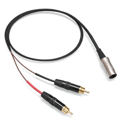 RG 178 - HighEnd Adapterkabel - 1x DIN auf 2x Cinch - Silberkabel - OFC - PTFE
