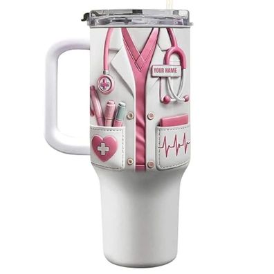 Personalized Nurse Tumbler - Stethoscope 40oz Medical Cup