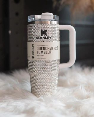 Custom Bling 30oz Crystal Rhinestone Stanley w Black Logo