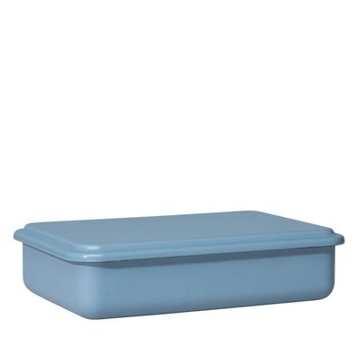 Riess Récipient à provisions avec couvercle 23x15x5 cm émail bleu myrtille