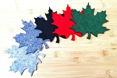 Untersetzer Filz 4er Set Ahornblatt Blatt Basteln Glasuntersetzer 5 versch. Farben