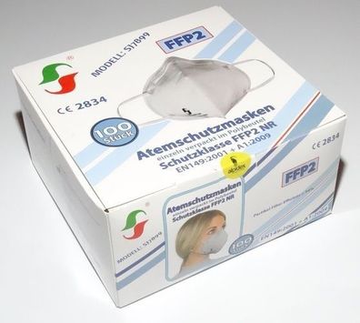 100x FFP2 Atemschutzmasken Maske einzeln verpackt Kl.2 NR Préftselle zugelassen|