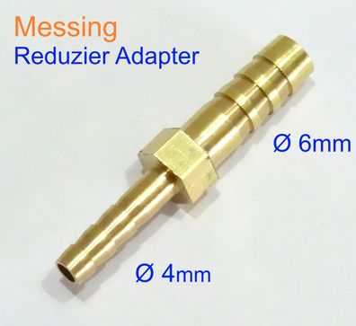 4mm auf 6mm Reduzier Adapter Schlauchstutzen Messing Schlauch Verbinder ßberga|