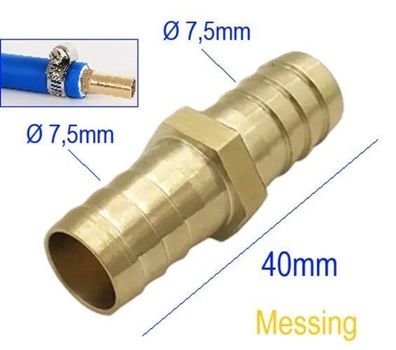 7,5mm Schlauchstutzen Messing Schlauch Verbinder gerade 7,5mm Stutzen|