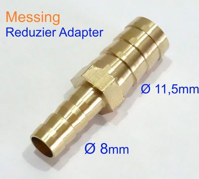 8mm auf 11,5mm Reduzier Adapter Schlauchstutzen Messing Schlauch Verbinder ßberg|