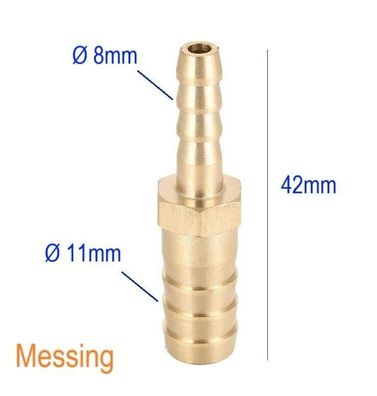8mm auf 11mm Reduzier Adapter Schlauchstutzen Messing Schlauch Verbinder ßbergan|