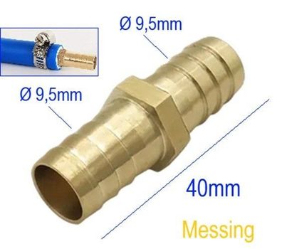 9,5mm Schlauchstutzen Messing Schlauch Verbinder gerade 9,5mm Stutzen|