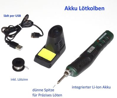 Parkside Fein Lötkolben USB Li-Ion Akku Lötkolben|