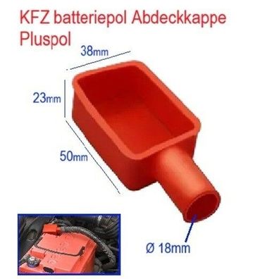 Pluspol KFZ Batterie Pol Abdeck Kappe Batterie Polkappe flexibles Silikon|