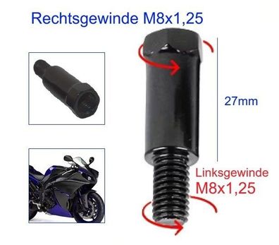 Rechts Innen M8 auf M8 Aussen Links Rechts Drehrichtung Umkehr Gewinde Adapter|