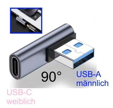 Slim 90Â° USB Adapter männlich USB-A auf USB-C weiblich USBC USB C Adapter|