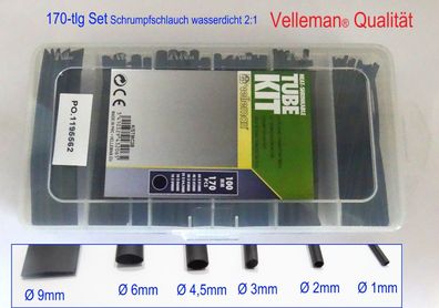 UVP 14,95â?¬VellemanÂ® Qualität Polyolefine Schrumpfschlauch Set in Box 170tlg|