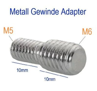 V2A Aussen M6 auf M5 Aussen Gewinde Adapter Stift metrisch männlich M5 auf M6|