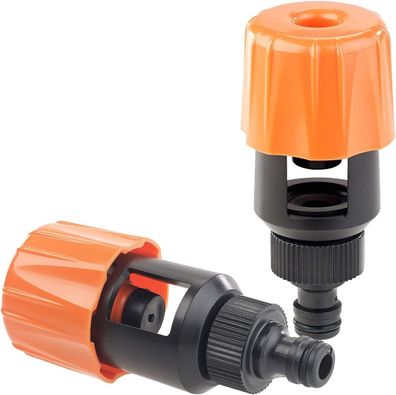 NEU 2er Set Wasserhahn Adapter für Anschluss Gartenschlauch Bewässerung Pflanzend