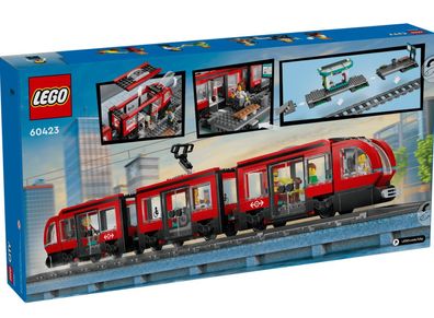 LEGO® City 60423 Straßenbahn mit Haltestelle