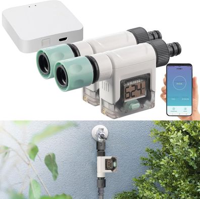 NEU 2er Set Smarte Wasserzähler Display App für Garten Schlauch Waschmaschine