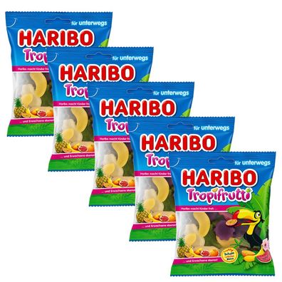 HARIBO Tropifrutti Fruchtgummi Tüte 5x 100g