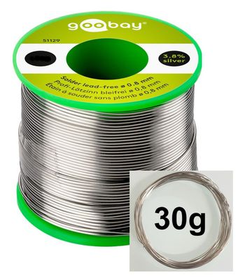 Goobay Silberlötzinn 30g (9m-Ring) - Lötdraht - Silberlot - HiFi - 3,8% Silber