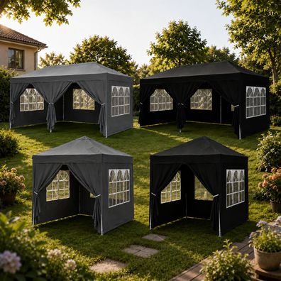 HAGO® Pop Up Pavillon 3x3 3x6 Faltpavillon Partyzelt Seitenwände UV50 Gartenzelt