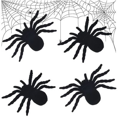 Halloween Spinne 4 Stück große gruselige Dekoration