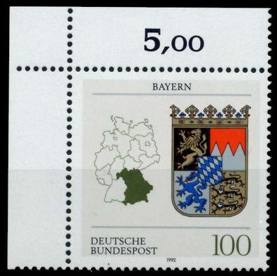 BRD 1992 Nr 1587 postfrisch ECKE-OLI X82E1EE