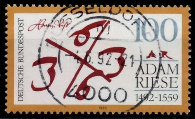 BRD 1992 Nr 1612 zentrisch gestempelt X82E44E
