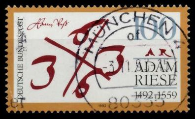BRD 1992 Nr 1612 zentrisch gestempelt X82E462