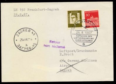 Erstflugbeleg Nr LH 192 Lufthansa BRIEF MIF X8B4B16