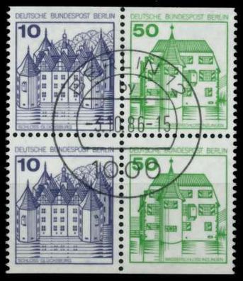 BERLIN Zusammendruck Nr W73 + W74 zentrisch gestempelt Viererb X8C2556