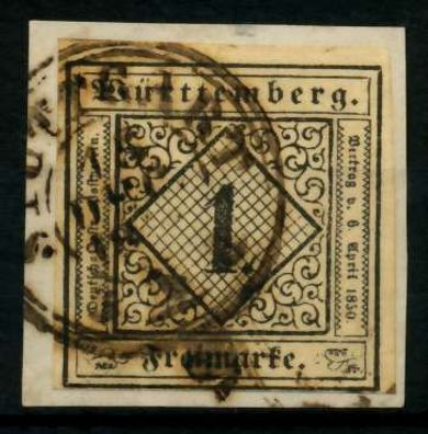 Württemberg Ausgabe VON 1851 Nr 1b zentrisch gestempelt BRFS X7112BA