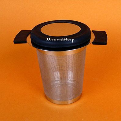 Teesieb aus Edelstahl mit Antirutschgriff - schwarz - Sieb Filter