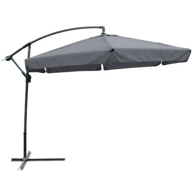 Ampelschirm Ø 300 cm anthrazit, Sonnenschirm, Kurbelschirm, Gartenschirm : anthrazit