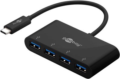 Goobay 4-fach USB-C Mulrtiport-Adapter - 4x USB-A Buchse auf 1x USB-C Stecker