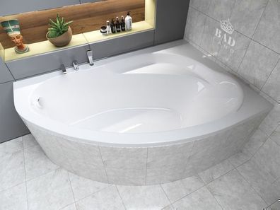 Badewanne Eckwanne Acryl MAREA 160x100 Rechts Weiß Styropor | Ablauf & Füße GRATIS !