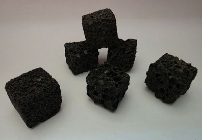 12x Nano Eco Bricks schwarz Nano Lava Stein Dekowürfel Aquarium Deko 100% natur
