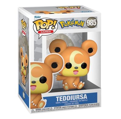 Funko 70936 - Pop! Games - Pokemon Teddiursa #985 Anime Sammelfigur Videospiel