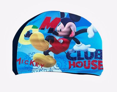 Badekappe Kinder Jugendliche Mickey Mouse Blau NEU
