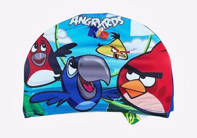 Badekappe Kinder Jugendliche Angry Birds Blau NEU